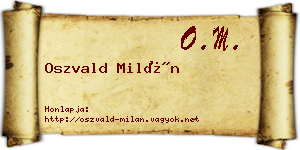 Oszvald Milán névjegykártya